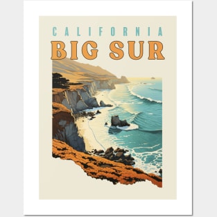 Big Sur Vintage Retro Style Posters and Art